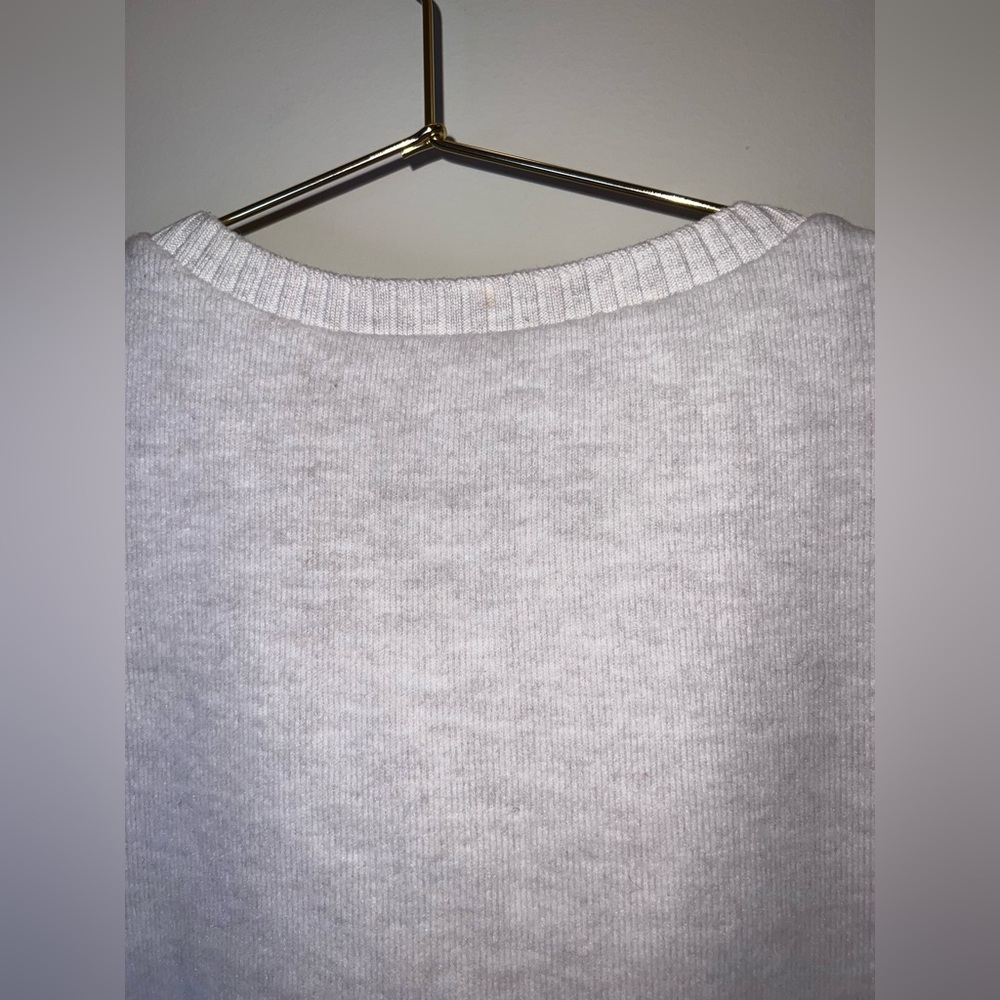 Zara Super Soft Short Sleeve Sweater Knit Top Greige-ish Color Size M - Picture 5 of 6